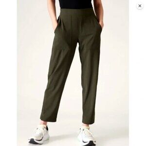 Athleta Brooklyn Mid Rise Ankle Utility Pant Aspen Olive 6 Petite
